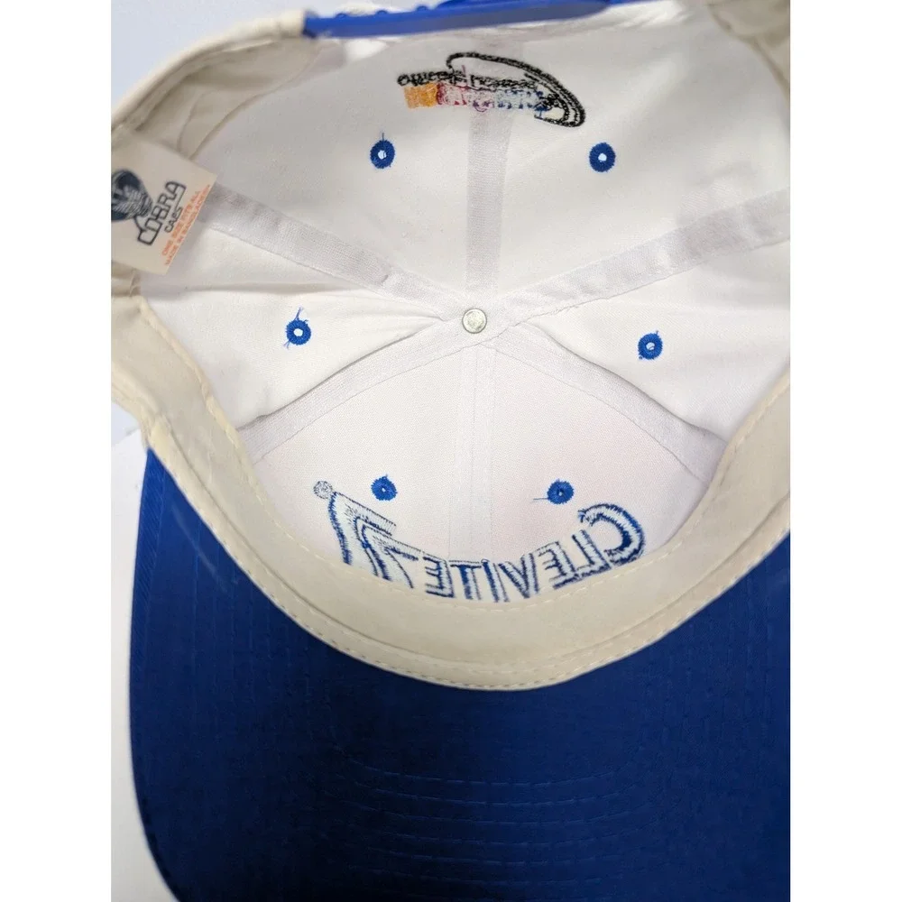 NASCAR Hat Cap Snap Back Mens One Size White Blue Racing Clevite 77 Embroidered